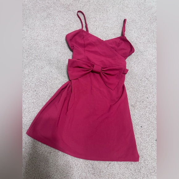 New Medium fucia short dress bow emo cocktail party evening goth gothic y2k - Picture 1 of 5